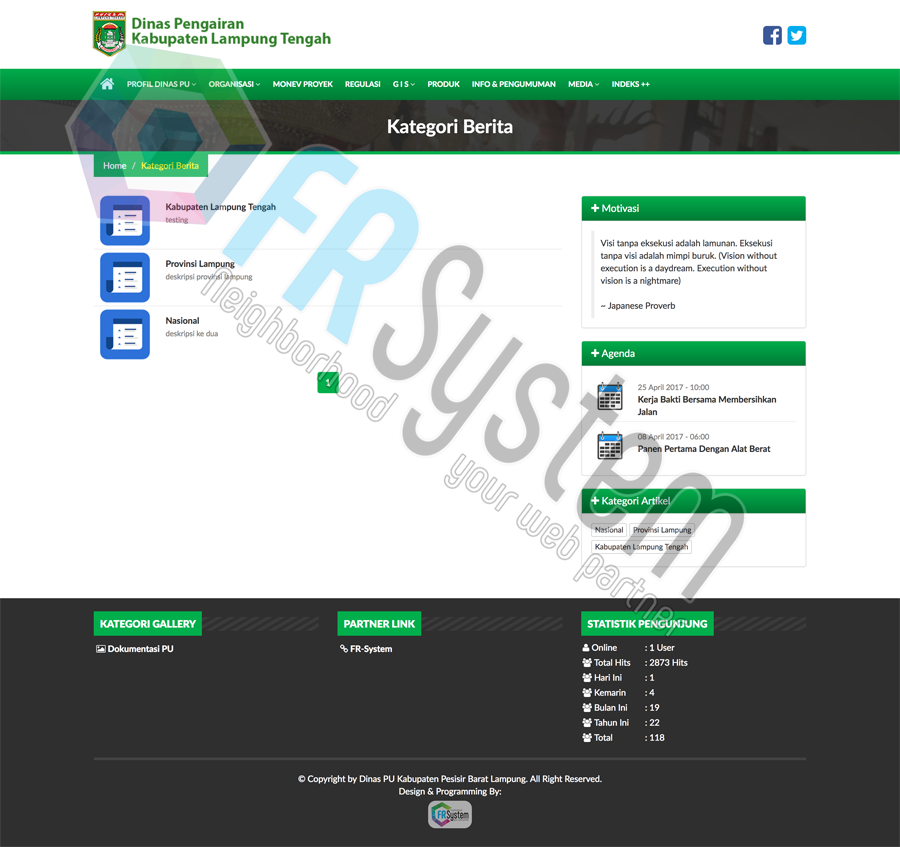 Web Informasi CV. FR-SYSTEM WEB LAMPUNG