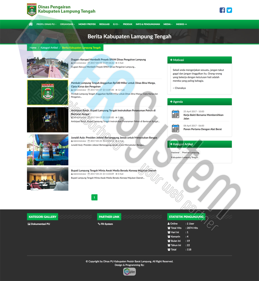 Web Informasi CV. FR-SYSTEM WEB LAMPUNG