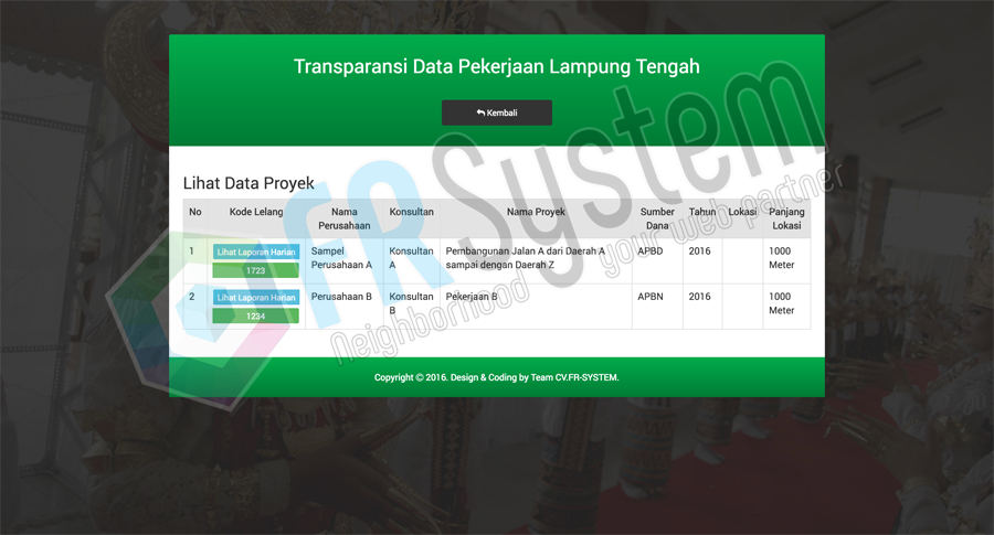 E-Monev - CV. FR-SYSTEM WEB LAMPUNG
