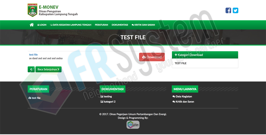 E-Monev - CV. FR-SYSTEM WEB LAMPUNG
