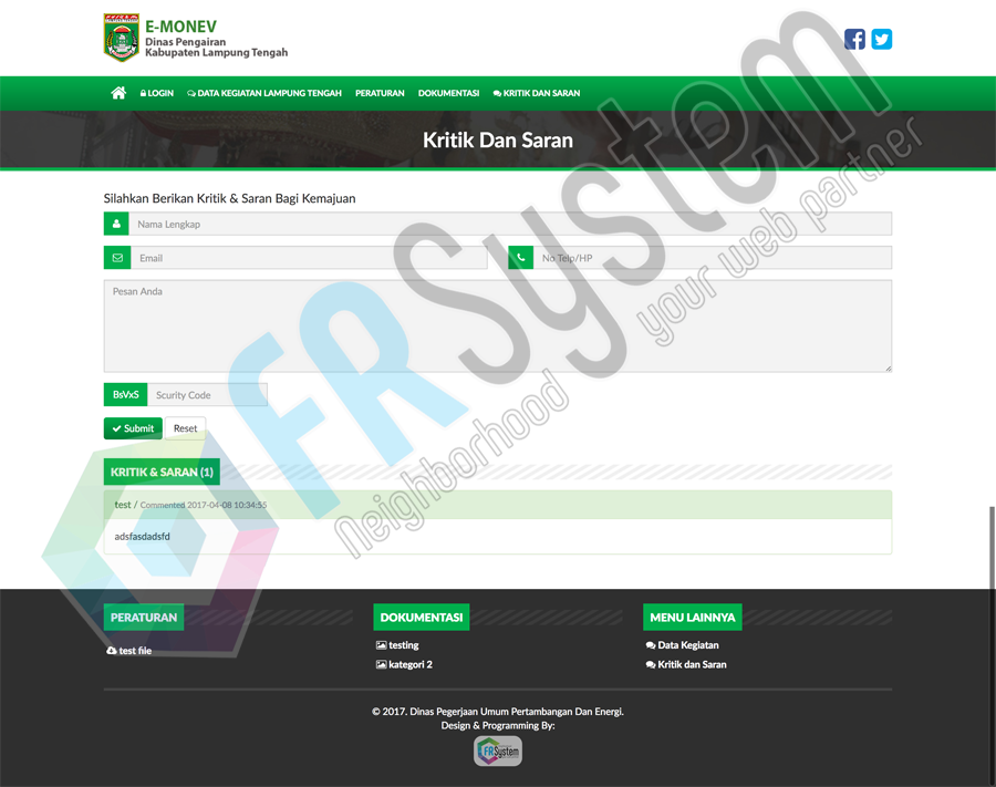 E-Monev - CV. FR-SYSTEM WEB LAMPUNG